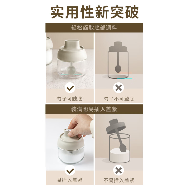 全格玻璃调料盒CF201-4S(280mL*3)高清大图