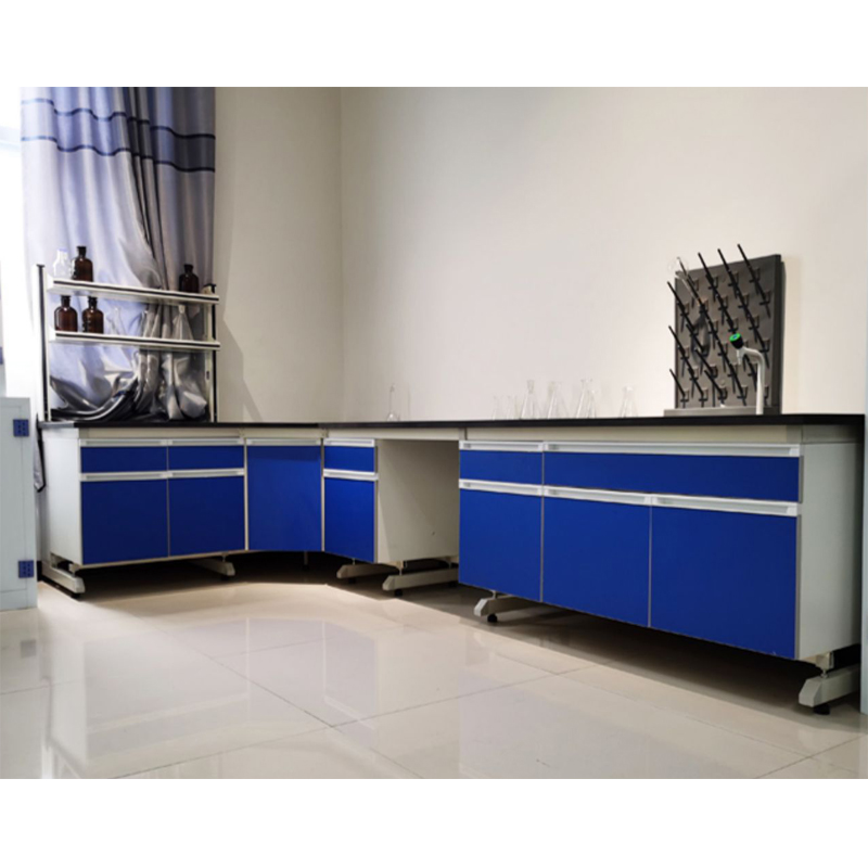 臻远操作台实验台化学试验桌 钢木边台1米带水高清大图