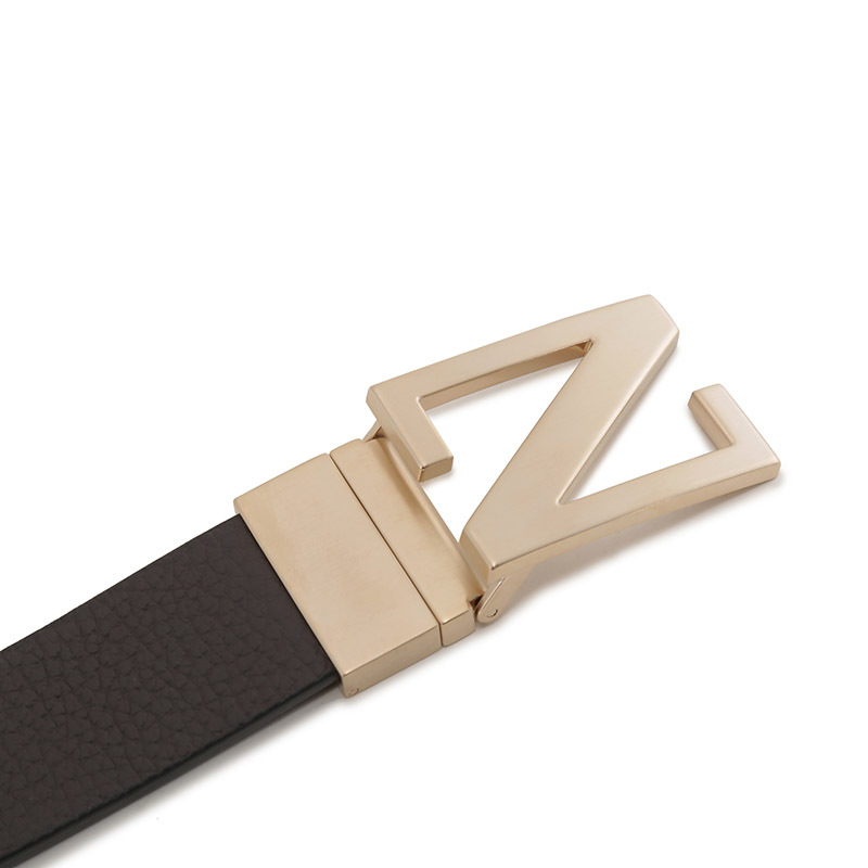 杰尼亚zegna男士牛皮z字扣头可裁剪双面旋转皮带腰带lhbovb027oz