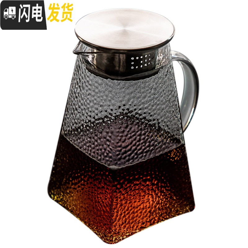三维工匠冷水壶玻璃可高温家用茶壶套装大容量凉水壶水杯扎壶加厚白开水壶 梅花冷水壶1.2+2梅花水杯