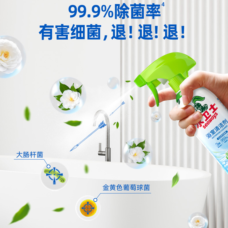 水卫仕(SHUIWEISHI)浴室清洁剂带喷头500g+带平头500g高清大图