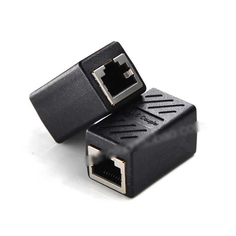 RJ45网络直通连接器对接头网络双通头网线延长器电脑连接头三通头 5个