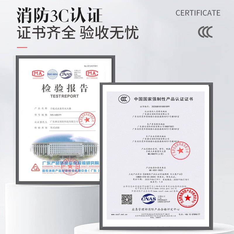 唐安25年新国标MS/ABEF9 手提式水基灭火器 9升 单位:个高清大图