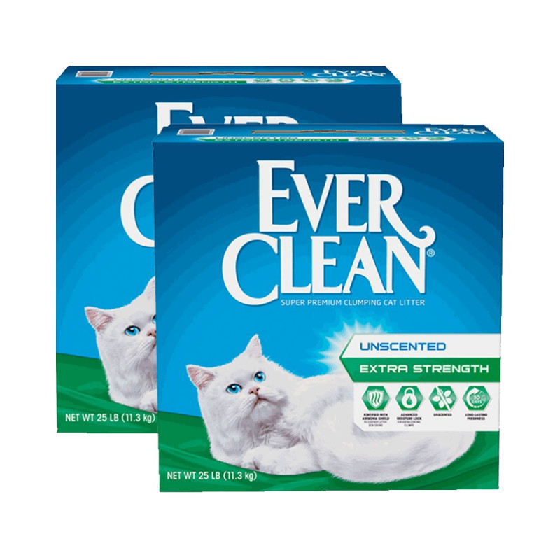 EverClean蓝钻猫砂25磅红标清香团结猫砂碳净味吸臭多孔碳活化低粉尘工艺