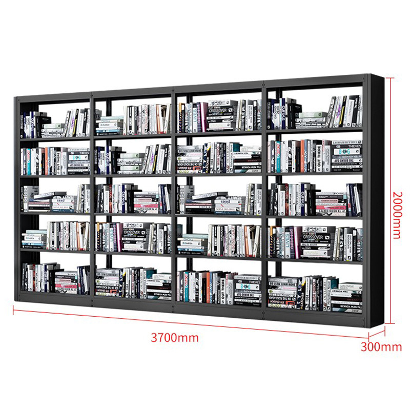 慧采云 钢制书架学校图书馆书店书籍室阅览室单面书架资料架一列四组五层高清大图