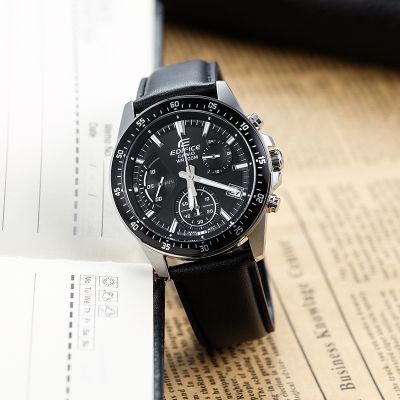 CASIO旗舰店卡西欧手表男Edifice 海洋之心商务休闲赛车表盘时尚潮流皮钢带 石英日韩表EFV-540L-1A EFV-540L-1A黑色底盘