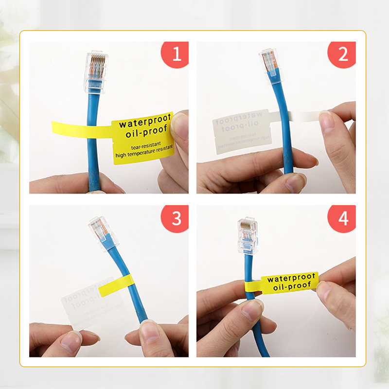 电信旗帜刀型t型尾纤通信机房布线p型不干胶热敏纸贴标签打印纸b203