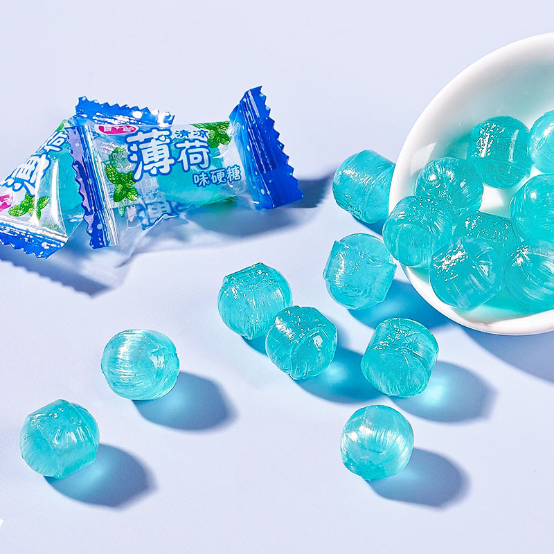 335克/约100颗薄荷糖清新口气强劲网红老式清凉学生散装解馋零食糖果网红结婚喜糖散装糖果休闲糖果高清大图