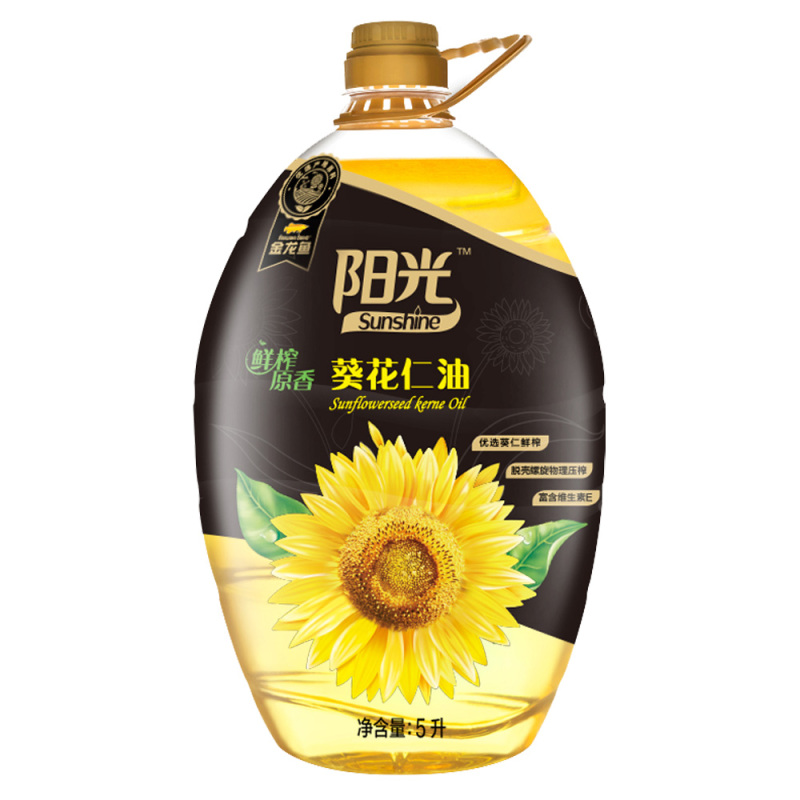金龙鱼阳光鲜榨原香葵花仁油5L 压榨葵花油 健康炒菜 食用油