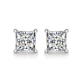 玖钻珠宝 925 银耳饰 小方形耳饰 时尚简约耳钉E11470-5.0