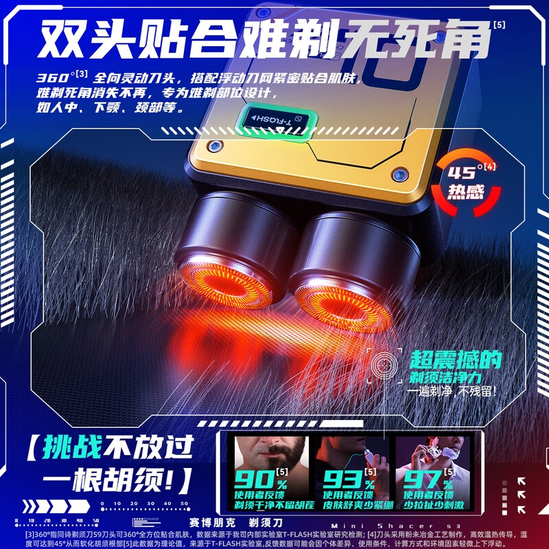 同诗旅行者双头高速剃须刀-S9沙漠黄高清大图