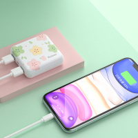 羽博 充电宝移动电源YB-6024mini 安卓/苹果双输入 纯白 10000mAh小巧便携轻薄快充适用于华为苹果