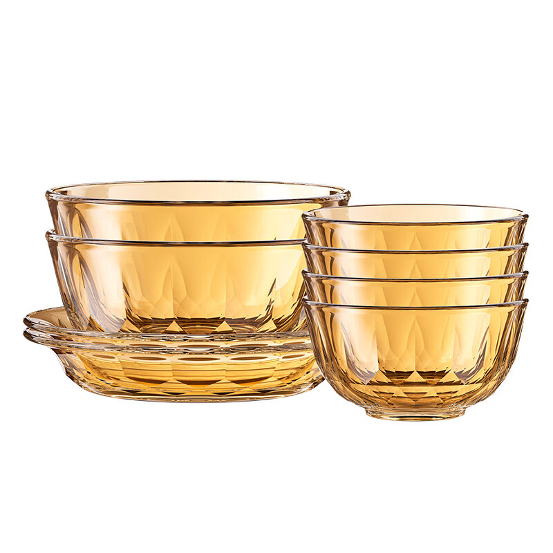 乐扣乐扣 家居套餐B(琥珀色餐具8件套+电火锅红色1350W)LLG1028S8FU EJP1367RED高清大图