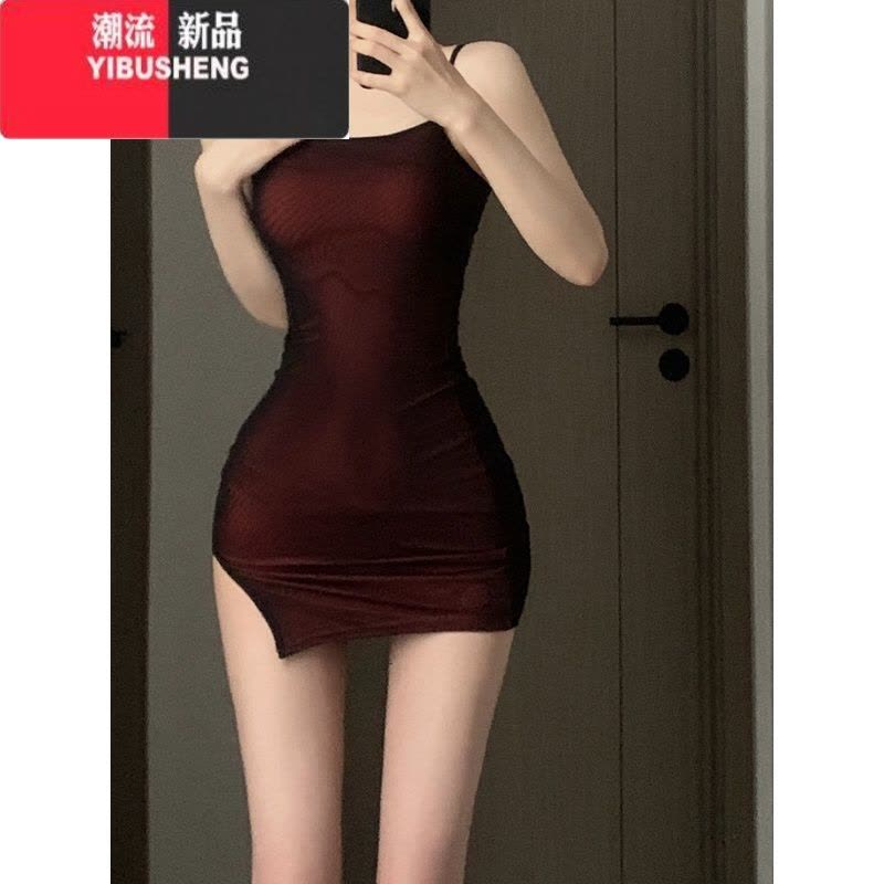 YIBUSHENG季网红新款收腰显身材网纱吊带裙女弹力包臀裙欧美百搭连衣裙子图片