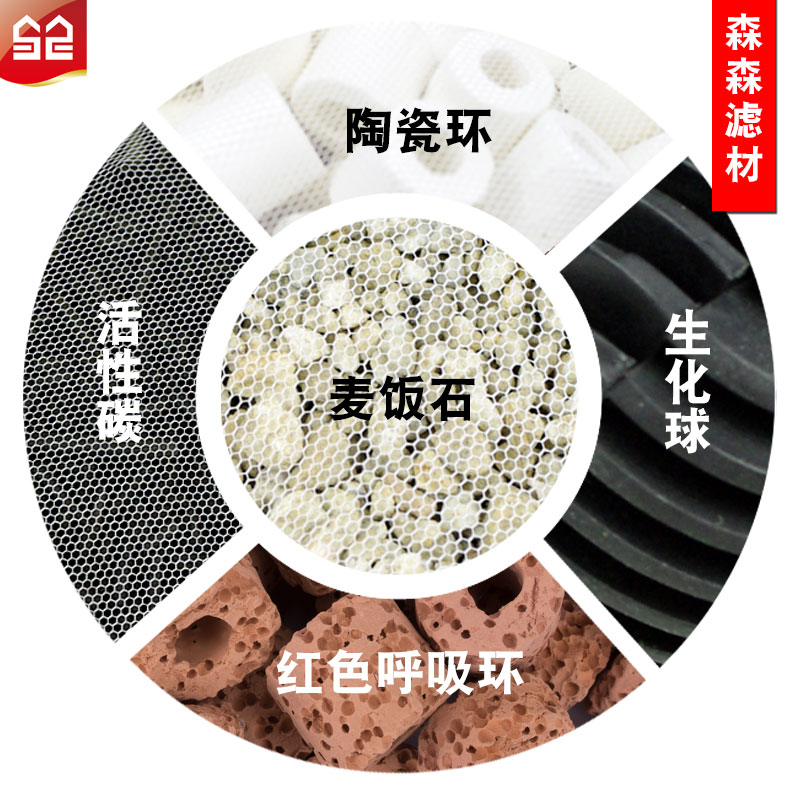 活性碳麦饭石生物球生化球细菌屋陶瓷环呼吸环鱼缸滤材高清大图