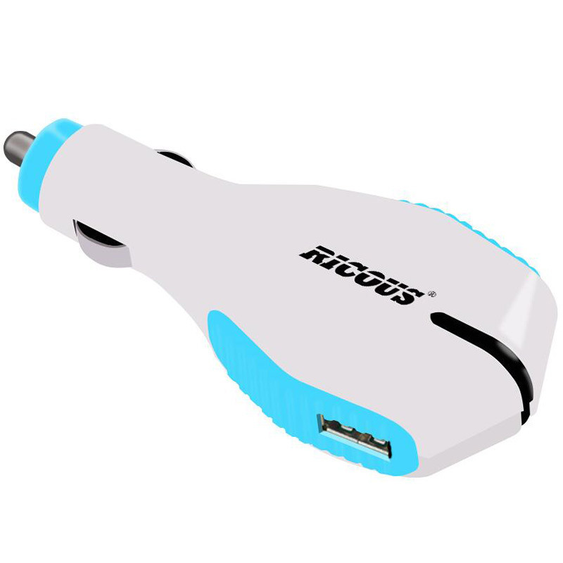 RICOUS/瑞酷M1智能车载快速充电器(三色任选)12V2A 9V2A高通QC2.0手机平板通用快充 双USB车载快充