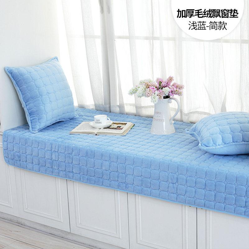 美帮汇毛绒飘窗垫窗台垫订定做田园欧式榻榻米坐垫子厚阳台垫防滑飘窗毯高清大图