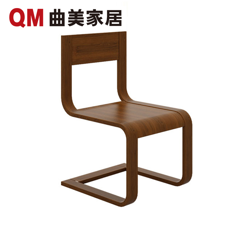 【门店同款】曲美家居 北欧阳光实木餐椅 弯曲木创意休闲椅餐厅家具