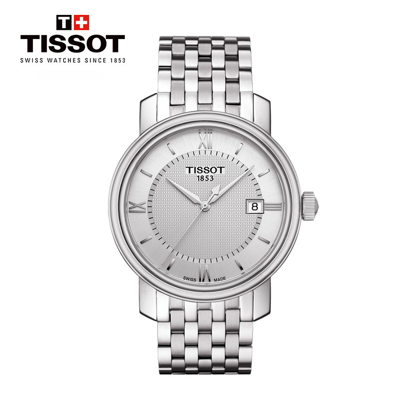 天梭(TISSOT)瑞士手表 经典简约商务质感 港湾系列钢带男士石英表T097.410.11.038.00 情侣礼物