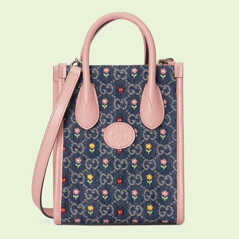 古驰gucci女士手提包blooming love系列奢侈品 时尚气质 花卉刺绣女士