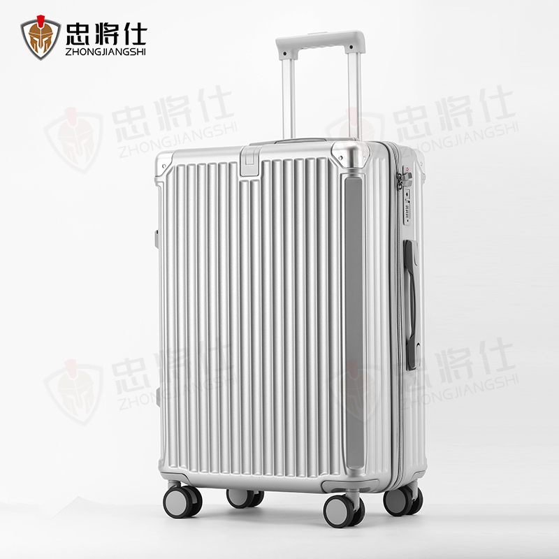 忠将仕 多功能行李箱万向轮结实耐用旅行密码拉杆箱 银色20英寸 ZJS-A996S-8088Y-20高清大图