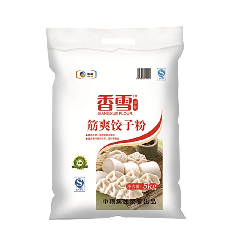 香雪(XIANGXUE)筋爽饺子粉5kg 粮油 面粉 饺子粉 筋力适中 粉色自然 中粮出品