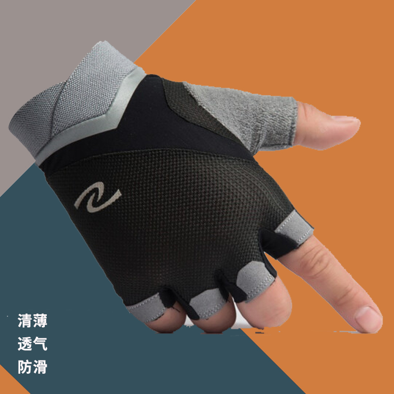 半指手套男女夏季薄款健身器械训练单车单杠骑行开车防晒防滑透气高清大图