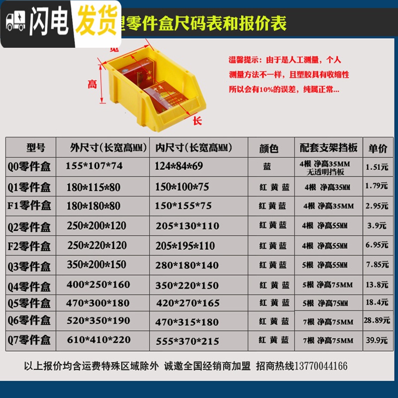 三维工匠货架斜口分类零件盒组合式物料盒元件盒塑料盒螺丝盒工具箱收纳盒高清大图