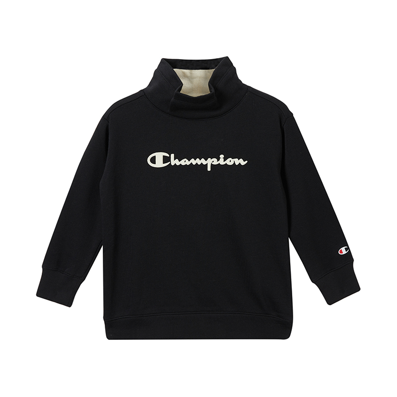 Champion/冠军男女童混纺加绒套头衫经典logo图案高端儿童卫衣/帽衫