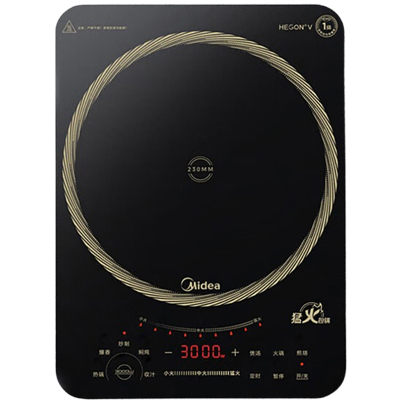 美的电磁炉猛火爆炒3000W大功率电磁灶匀火加热一体大面板MC-CL35W7-001