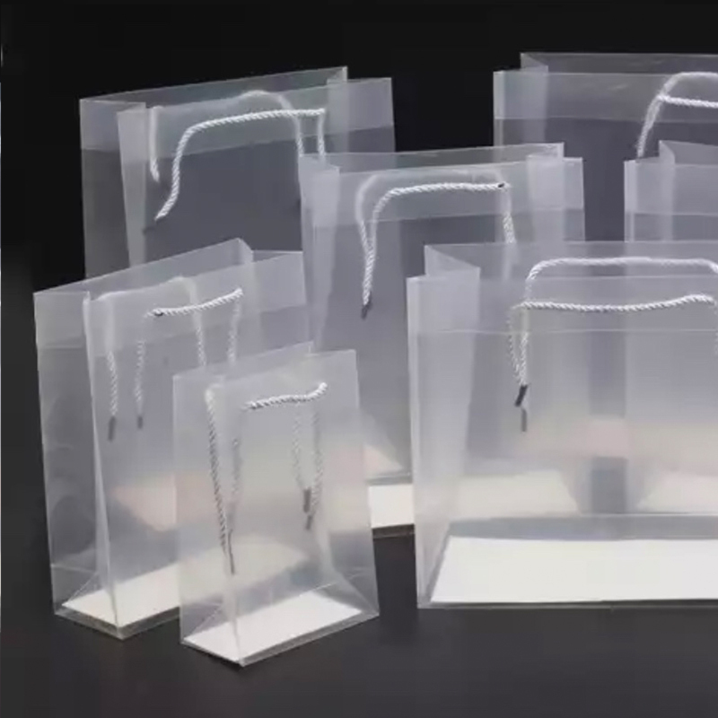 PP透明磨砂礼品手提袋PVC塑料包装袋 PP广告礼品袋定做 横版30x13x25 数量408个