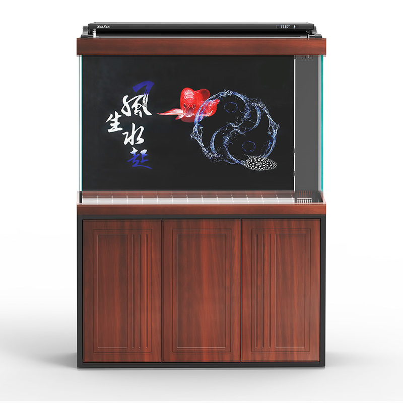 超白玻璃大鱼缸底过滤龙鱼缸生态客厅水族箱免换水金鱼缸高清大图