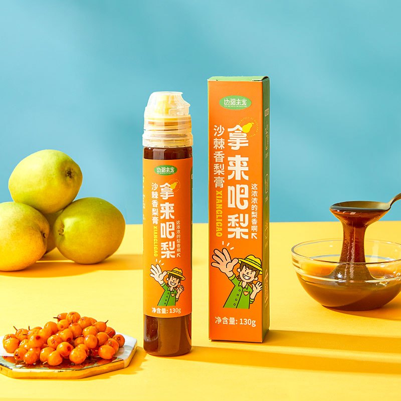 边疆来客 拿来吧梨130g*1瓶沙棘香梨膏润喉果酱新疆特色休闲零食新疆香梨熬制而成糖果瓶装