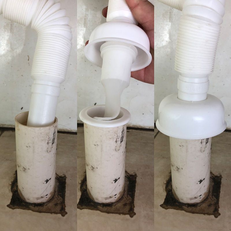 下水管防臭密封圈洗衣机排水管下水道地漏盖厨房硅胶防臭塞防臭芯|40/50管密封圈+防臭芯+装饰盖 1个装