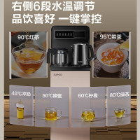 苏泊尔(SUPOR)2024年新款智能茶吧机家用办公高端客厅用下置水桶多功能立式饮水机一体柜烧水壶 金色