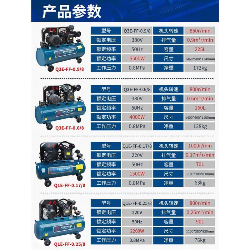 东成 Q3E-FF-1.05/12.5 皮带式空气压缩机 高压气泵