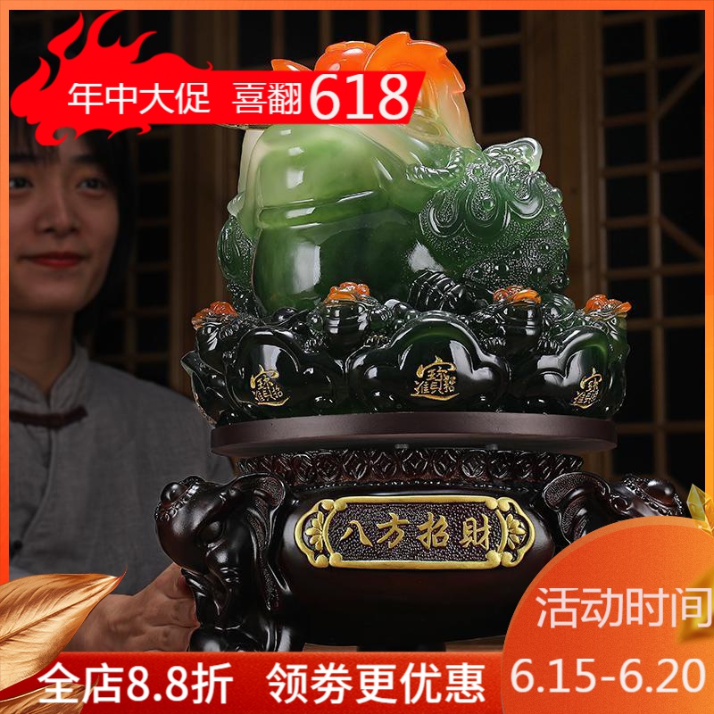 金蟾摆件金蝉旺财金蟾蜍工艺品酒柜装饰品客厅电视柜_494_379_753