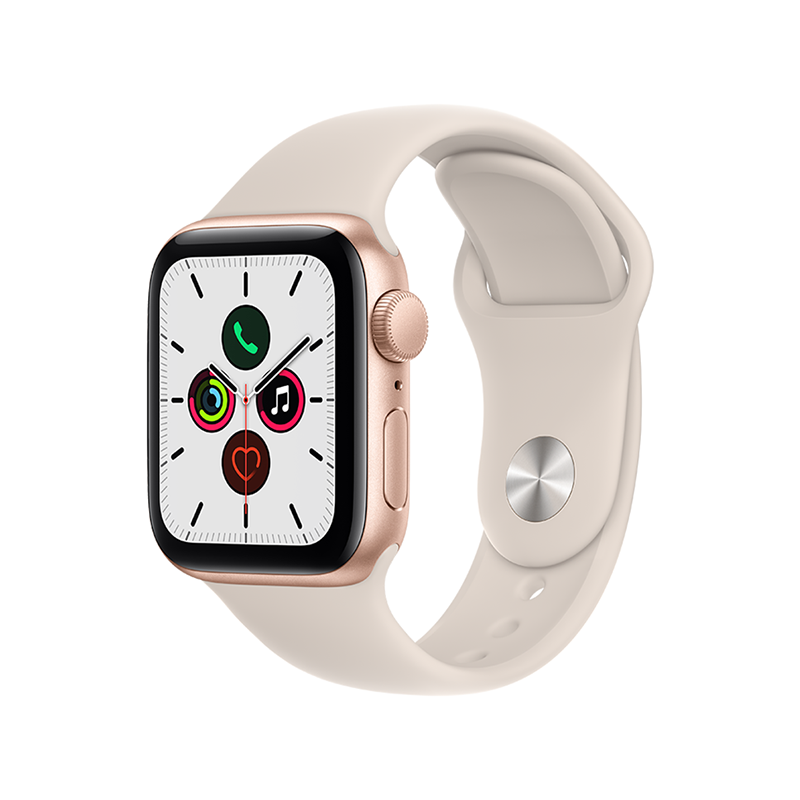 MKQ53CH/A Apple Watch SE 44毫米 GPS版 金色铝金属表壳星光色运动型表带