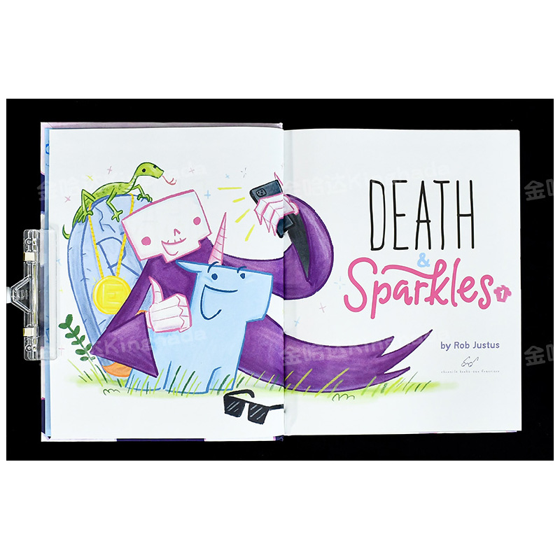 [醉染正版]死神与独角兽第一部 Death & Sparkles: Book 1 进口原版 英文成长励志漫画高清大图