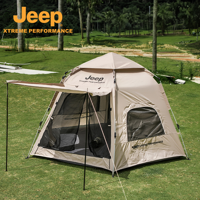 Jeep金字塔蒙古包天幕一体帐篷户外登山野餐防晒露营六角印第安帐