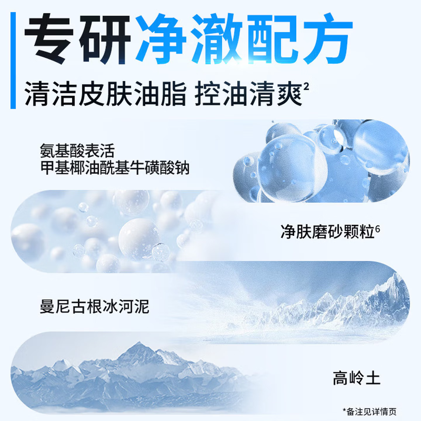 (PECHOIN)百雀羚男士洗面奶 男士水能保湿抗黑头洁面膏100g 深层清洁高清大图