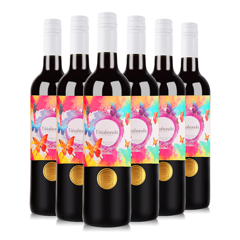 西班牙原瓶进口红酒 冰后彩蝶甜红葡萄酒750ml*6 整箱装