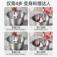 Hyundai绞肉机家用电动小型不锈钢多功能绞碎肉馅机全自动料理机[标准款玻璃碗单刀]