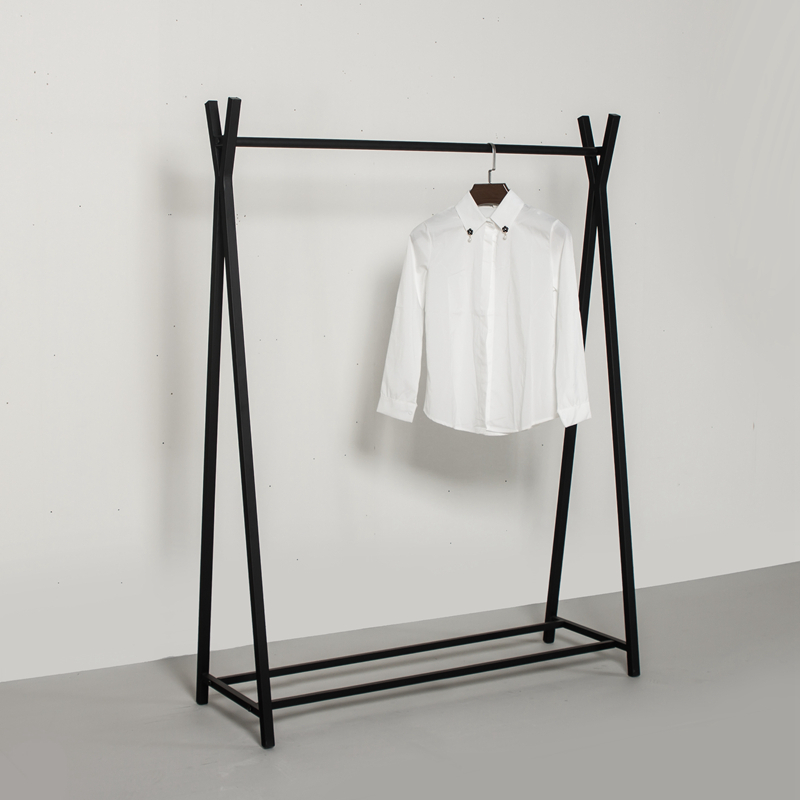 卧室挂衣架落地单杆式室内简易晾晒衣架阳台家用衣服架子凉晒架晾衣杆