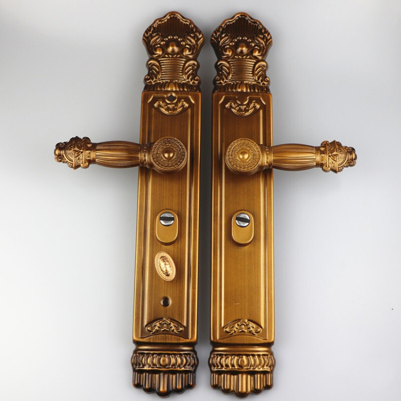 定做豪华红古铜防盗门拉手大把手欧式拉手入户门锁把手仿古通用拉手