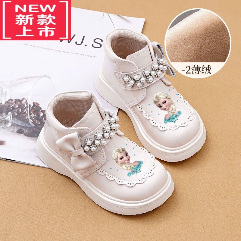 可莉允女童鞋儿童短靴2022秋冬新款宝宝小公主靴子玛丽珍单靴加绒图片