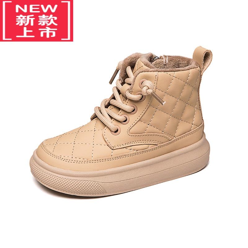 可莉允儿童棉鞋女童靴子2022秋冬新款男童二棉短靴加绒马丁靴宝宝雪地靴图片