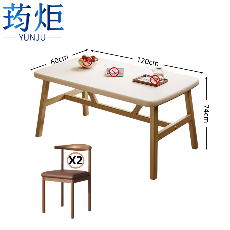 荺炬餐桌白色100cm桌+2椅组高清大图