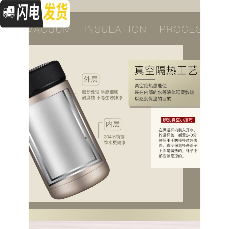 三维工匠便携保温水杯女迷你学生男时尚小巧杯网红ins原宿风日系磨砂 磨砂蓝保温杯高清大图