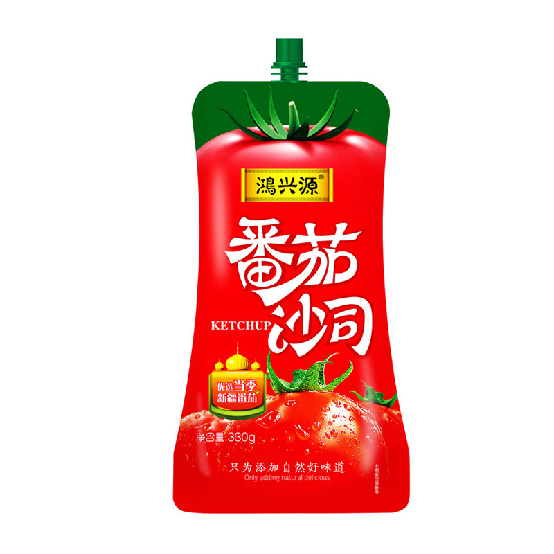 [鸿兴源]番茄沙司330g*4袋番茄酱小包肯德基意面薯条酱意大利面酱kfc番茄沙司袋装